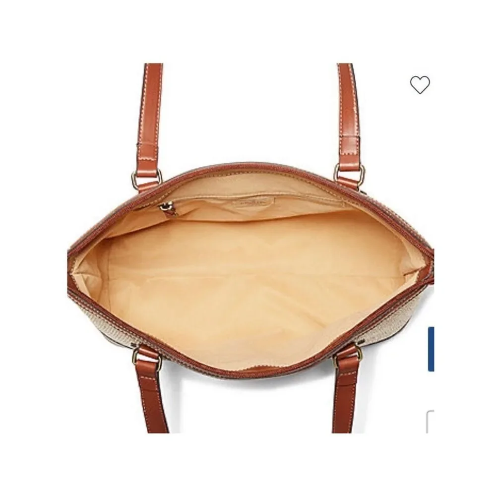 St. John’s Bay Classic Crafted Straw Leather Combo Westbrooke Satchel